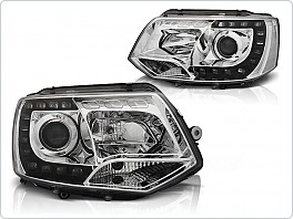 Přední světla VW Volkswagen T5, 2010- LED Daylight, chrom s homologací LPVWK2