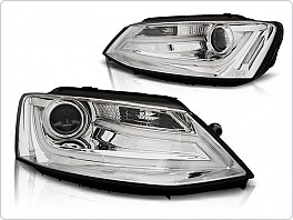 Přední světla, lampy VW Volkswagen Jetta 6, 2011-, LED Tube Light, chrom, LPVWK7