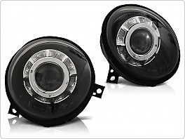 Přední světlomety, světla, lampy VW Volkswagen Lupo, 1998-2005, Daylight, černé black, LPVWL0