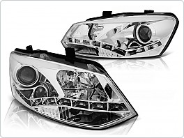 Přední světla, světlomety, lampy VW Polo 6R 2009-2014, LED DRL, chrom, LPVWN3