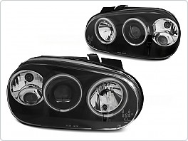 VW Golf IV 4, Přední světla Angel Eyes CCFL, černé, LPVWN8