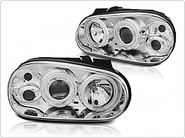 VW Golf IV 4, Přední světla Angel Eyes CCFL, chrom, LPVWN7