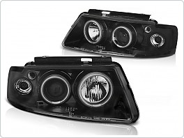 Přední světla VW Passat, B5, 1997-2000, Angel Eyes CCFL, černá, LPVWO0