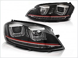 Přední světla VW Golf 7, 2012-2017, U-type, černé