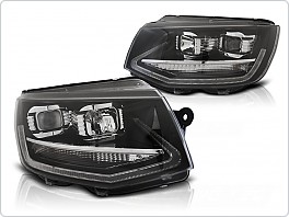 PŘEDNÍ SVĚTLA, LAMPY VW T6 2015-, LED DRL černé
