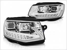 Přední světla, VW T6, 2015- Tube light, chromové