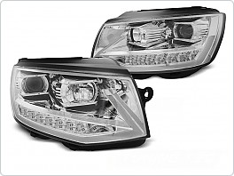 Přední světla, světlomety, lampy VW T6 2015-2019, DRL, Tube Light, dynamické, chromové