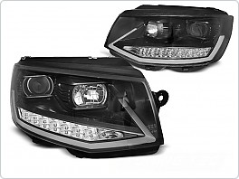 Přední světla, světlomety, lampy VW T6 2015-2019, DRL, Tube Light, dynamické, chromovo-černé