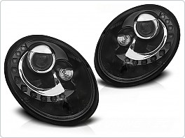 Přední světlomety, světla, lampy VW New Beetle 2006-2012, LED, černé, LPVWS2