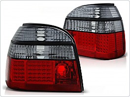 Zadní světla, lampy LED Volkswagen Golf 3, 1992-1998, kouřové, červené LDVW50