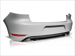 Zadní nárazník VW Golf 6, GTI style bez PDC, 2x otvor na výfuk