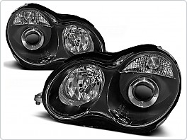Přední světla Mercedes W203, C-clase, 2000-2004, černá black, čirá LPME17