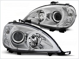 Přední světla Mercedes ML, W163, 1998-2001, chrom, čirá