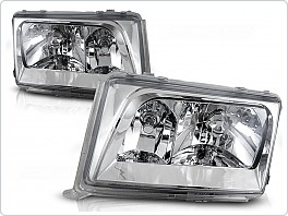 Přední světla Mercedes W124, 1985-1993, černé chrom, čirá