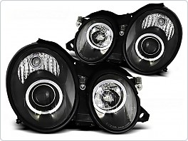 Přední světla Mercedes W208, CLK, 1997-2002, Angel Eyes, černá black