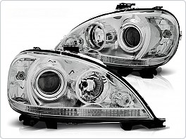 Přední světla Mercedes ML, W163, 2001-2005, chrom, čirá