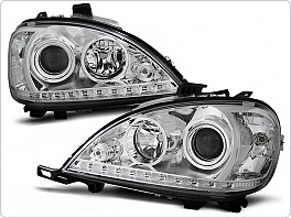 Přední světla Mercedes ML, W163, 2001-2005, LED Daylight, chrom