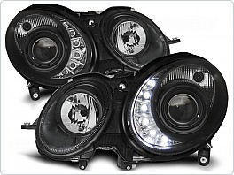 Přední světla Mercedes W211, E-clase, 2006-2009, LED Daylight, černé black LPME60