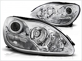 Přední světla Mercedes W220, S-clase, 1998-2005, chrom - XENON D1S