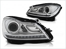 Přední světla Mercedes W204, classe C 2011- LED blinkr, chrom LPME86