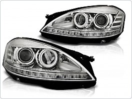 Přední světla, lampy Mercedes W221, classe S, 2005-2009 LED Daylight, AFS, Xenon, chrom LPME83