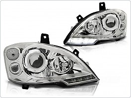 Přední světla, lampy Mercedes Vito, W639, 2010-2014, s LED svícením DRL, chrom LPME98