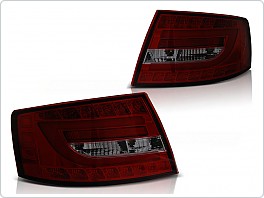 Zadní světla, lampy Audi A6, C6, 2004-2008, sedan, LED BAR červené kouřové, 7pin, LDAUC6