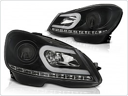 Přední světla, lampy, LED světlomety Mercedes C-Class W204, 2011-2014, TubeLight, černé