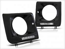 Rámečky světlometů s LED denním svícením, Mercedes W461, W463, 2001-2012, černé