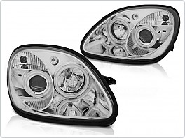 Přední světla, světlomety, lampy Mercedes R170 SLK, 1996-2004, ANGEL EYES, CCFL, chromové
