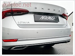 Dummy – koncovky výfuku se středovou lištou, Alu Brush, Octavia IV. skladem, VYSTAVENO NA PRODEJNĚ