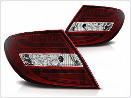 Zadní světla LED, Mercedes W204, C-Classe, sedan, 2007-2010, červené, čiré LDME68