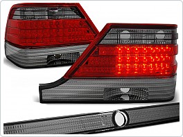 Zadní světla, lampy LED Mercedes W140, S-class, 1995-1998, kouřové, červené LDME31