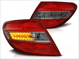 Zadní světla, lampy LED Mercedes W204, C-class, 2007-2010, kouřové, červené s LED blinkrem LDME36