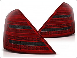 Zadní světla, lampy LED Mercedes W221, S-class, 2005-2009, kouřové, červené LDME51
