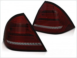 Zadní světla, LED světlomety, Mercedes W203 SEDAN, 2000-2004, SEQ, červené kouřové