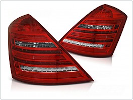 Zadní světla, světlomety, lampy Mercedes W221, 2005-2009, LED, SEQ, W222 LOOK, červeno-bílé
