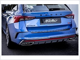 Difuzor zadního nárazníku, černý lesklý, klavírlak, Škoda Octavia IV RS, 2020-, Milotec, + dárek s věrnostního programu