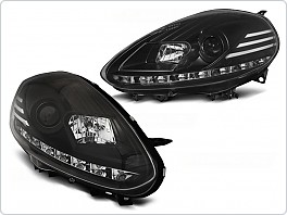 Přední světla Fiat Punto Evo, 2008-2012, LED DRL černé LPFI28