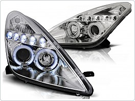 Přední světla Toyota Celica, 1999-2005, Angel Eyes, chrom LPTO13