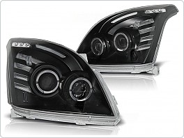 Přední světlomety, světla, lampy Toyota Land Cruiser 120, 2003-2009, Angel Eyes, černé black LPTO06