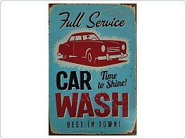 Plechová cedule Full Service, Car Wash,20x30