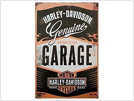 Plechová cedule Harley Davidson, Genuine Garage, 20x30 cm