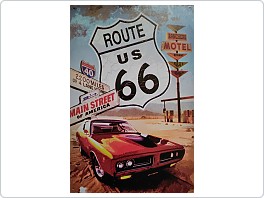 Plechová cedule Route 66, 20x30 cm