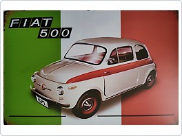 Plechová cedule Fiat 500, 20x30 cm