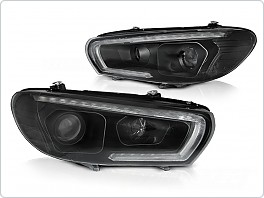 Přední xenonová světla, světlomety, lampy VW Scirocco, 2008-2014, XENON, SEQ, černé