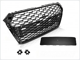 Přední maska Audi A4, B9, 2015-2019, RS4 styl, PDC, leskle černá