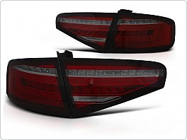 Zadní světla, světlomety Audi A4 B8, 2012-2015 sedan, SEQ, LED, červené kouřové, OEM LED