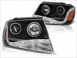 Přední světlomety Jeep Grand Cherokee, 1999-2005, LED Daylight, černé black LPCH18