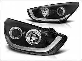 Přední světla, světlomety, lampy TUBE light, Hyundai ix35, 2010-, černé black LPHU07